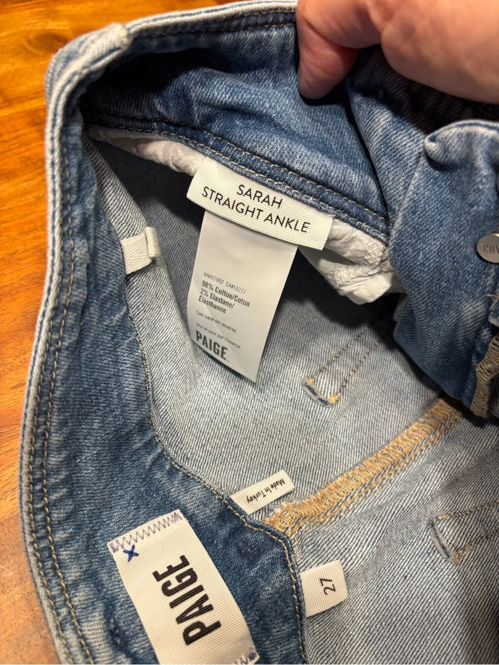 Paige Sarah Straight Ankle Jeans - SIze 27